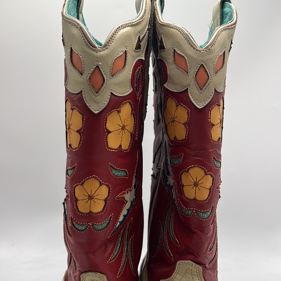 Corral Red and Cream Heeled Boots - Picture 7 of 10